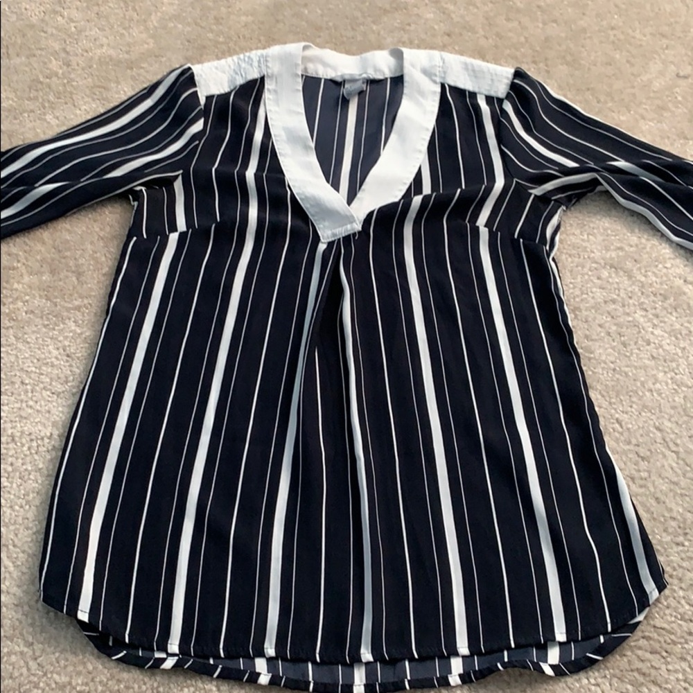 H&M Women’s Navy Blue Stripped Blouse